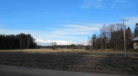 VAIKUTUKSET MAISEMAAN JA KULTTUURIYMPÄRISTÖÖN Kuva 10-12. Havainnekuva tieltä 13019 Mannilan kohdalta tuulivoimapuistoon päin. Voimaloiden napakorkeus 140 m. Lähimpään voimalaan etäisyyttä noin 3 km.
