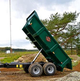 Kevyet maansiirtovaunut PT 1000IS Tähän kokoluokaan kuuluvat perävaunut, joiden kantavuudet ovat 3,5-10 t ja tilavuudet 2,7-6,9 m3.