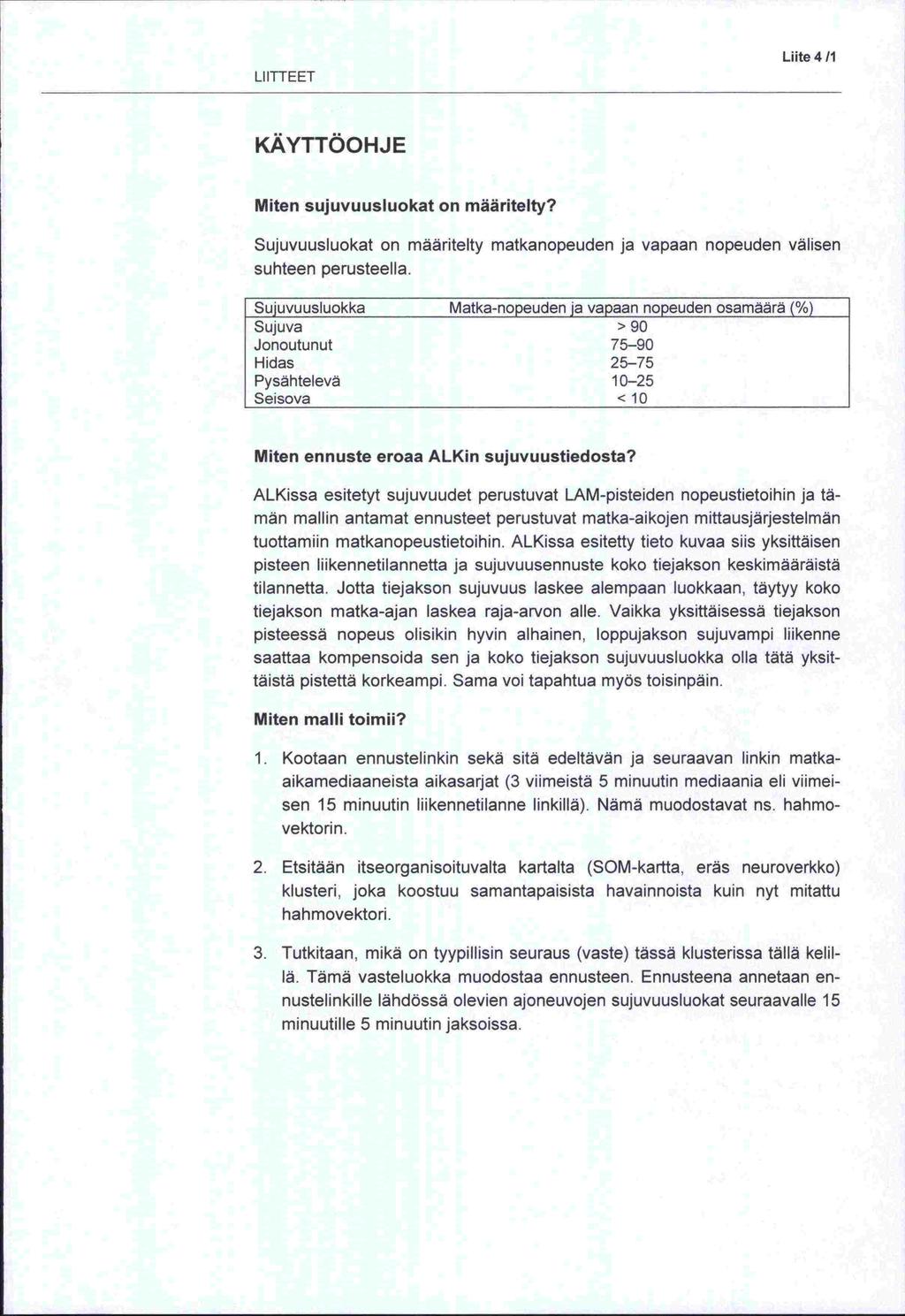 minuutille LI ITT E ET Lute 4/1 KÄYTTÖOHJE Miten sujuvuusluokat on määritelty?
