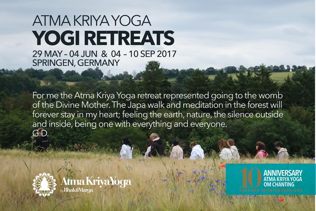 ATMA KRIYA YOGA -RETRIITIT 2017 SHREE PEETHA NILAYA toukokuussa -