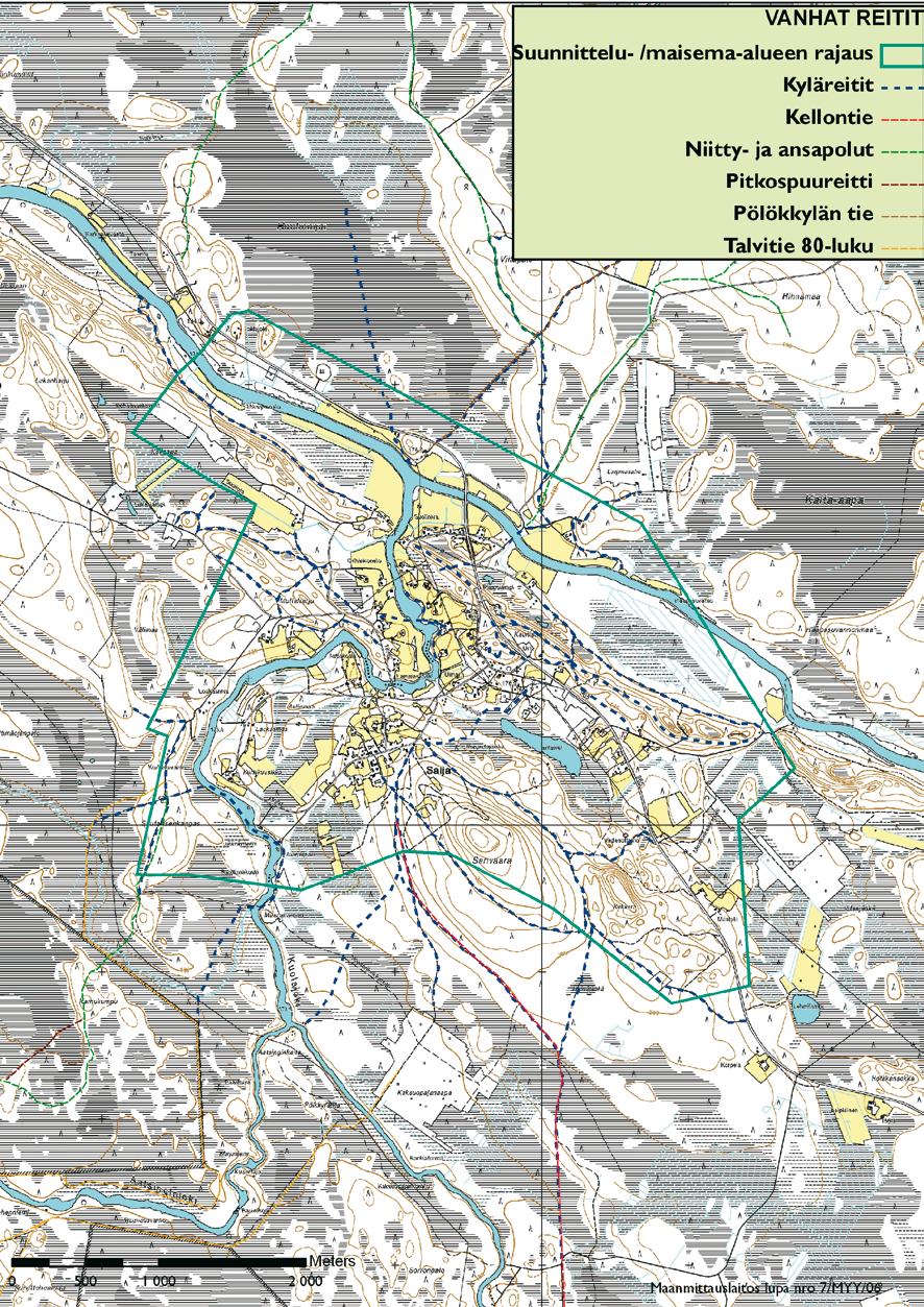 hastaan käytössä olleina kulkuteinä. Tunnetaan myös kaksi vanhaa talvitietä, Saijalta Pölökkylän aidalle Saukkojärvelle, Pölökkylän tie ja Saijalta Kelloselkään, Kellontie.