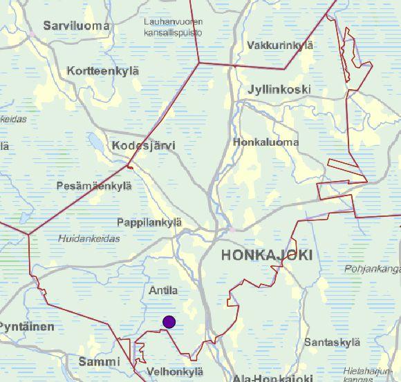 Sijainti Mustakeitaan suoalue sijaitsee Honkajoen kunnan ja Kankaanpään kaupungin rajalla seitsemän kilometriä Honkajoen keskustasta lounaaseen Vatajankylän länsipuolella.