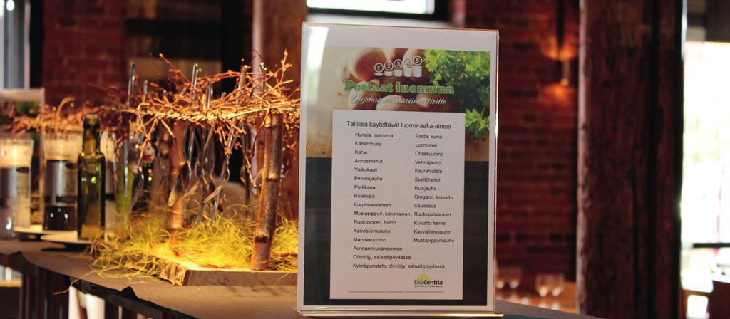 Kuva: Taina Harmoinen EkoCentrian Portaat luomuun -ohjelmassa on suosituksena ja lähtökohtana, että ohjelmaan liittyneessä keittiössä käytetään valittuja tuotteita vain luomuna eikä niitä