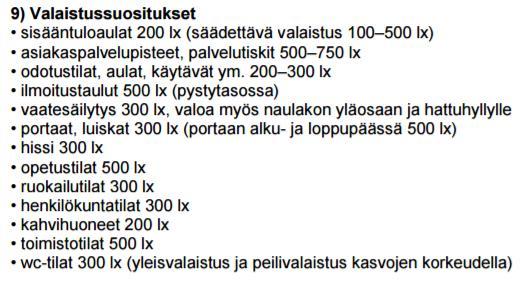 25 5 COMBI-KOHTEIDEN VALAISTUSSUUNNITELU Kohteiden suunnitelmia tutkiessa kannattaa huomioida, koska suunnitelma on tehty.