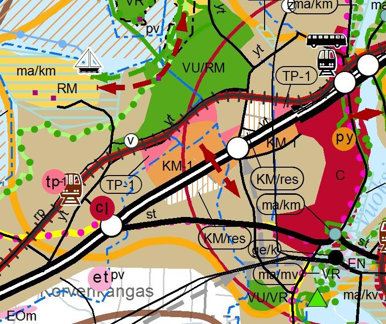 Liite 4 Aluerakenne ja keskusverkko Rasila, Laatukäytävään kuuluva aluekeskus (cl) cl,