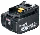 Jännite Akun tyyppi Akun kapasiteetti Energiakapasiteetti Tyyppi Paino 14,4 V Li-ion 1,5 Ah 22 Wh BL1415N 0,440 kg Akkukoneet EAN: 0088381443746 Laserlaitteet Vara-akku 197615-3 14.4V, BL1430B 14.