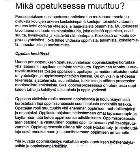 Uusi opetussuunnitelma voimaan 1.8.