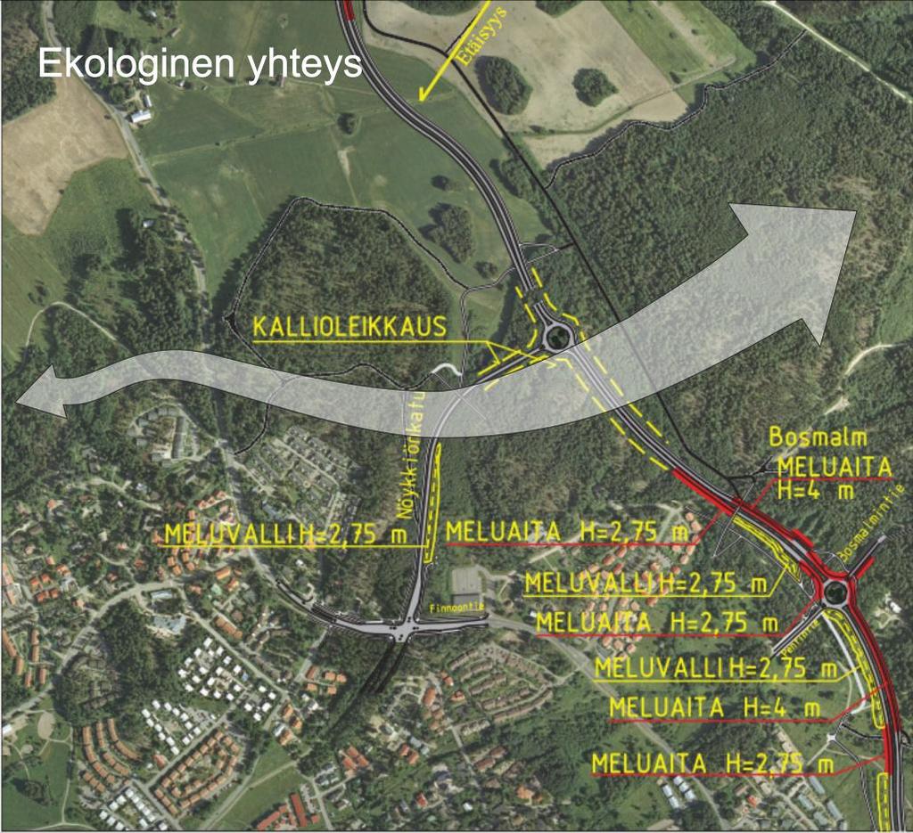 liiumisella. Södersogin eteläpuolinen metsäalue toimii täreänä eologisena äytävänä Kesuspuiston itäosan ja länsiosan välillä.