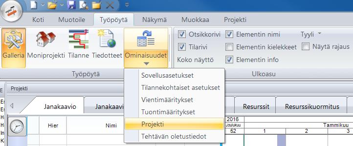 1 PROJEKTIN PERUSTAMINEN Aloitettaessa kannattaa ensimmäisenä antaa projektille koodi ja nimi, joilla projekti myöhemmin tunnistetaan.