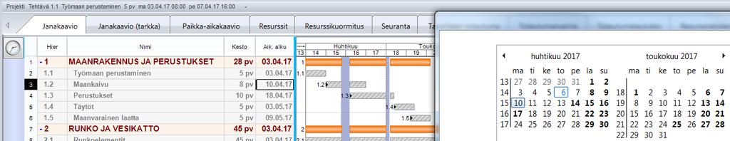 Tehtävien hierarkiat Tehtävän ajoituksen määrittämisen vaihtoehtoja Kirjoitetaan päivämäärä Aik.