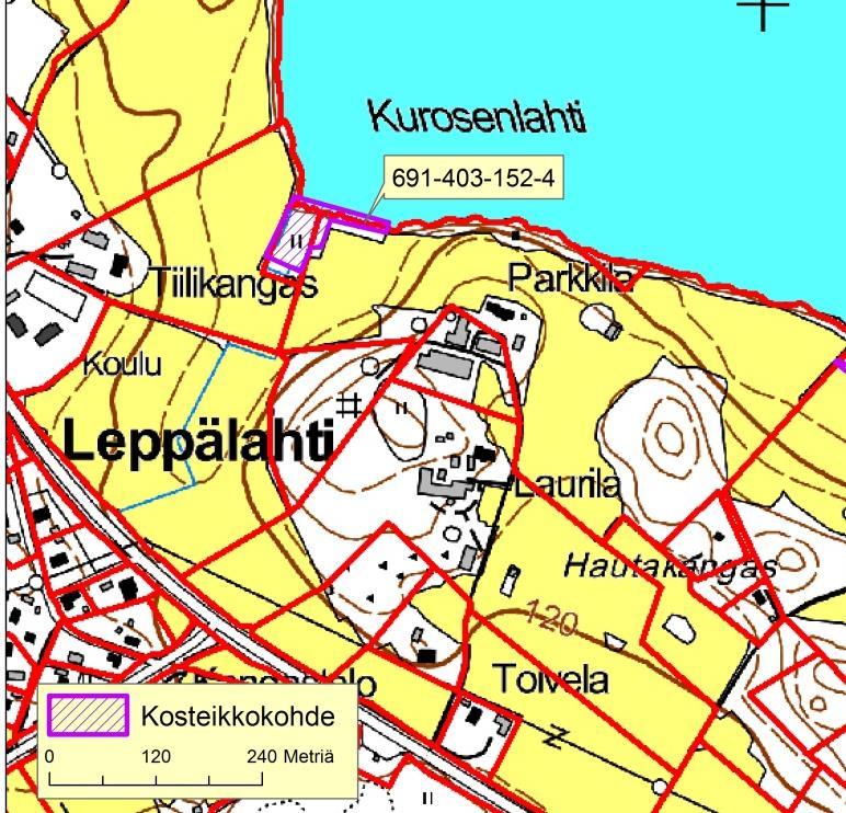 LIITE 5. KOSTEIKKOHTEIDEN KUVAUS PERUSTETTAVAT KOSTEIKKOKOHTEET (kuvaus Paakkonen 2014) 3: Kurosenlahden rannalla alavaa peltoa, ympärillä kohteelle loivasti viettävää rinnepeltoa.