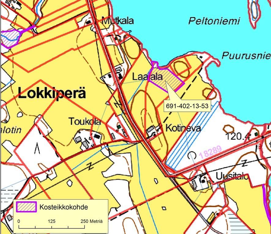 Kohteella mahdollisuus hyödyntää pengertämistä ja täydentää muiden kunnostusten kokonaisuutta. Samalla kiinteistöllä kuin 56.