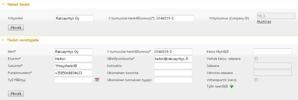 ja 5. Täytä pakolliset tiedot * verottajalle. 4. 5. Huom.