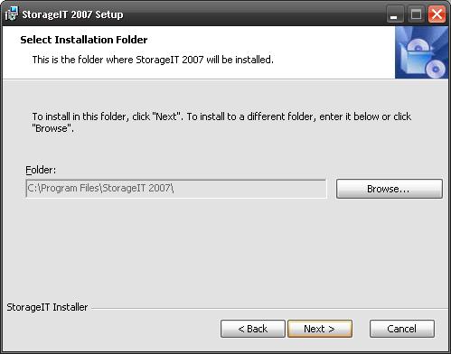 Select Installation Folder sivulla (kuva 4) voit määritellä asennuspolun, johon sovellus asennetaan.