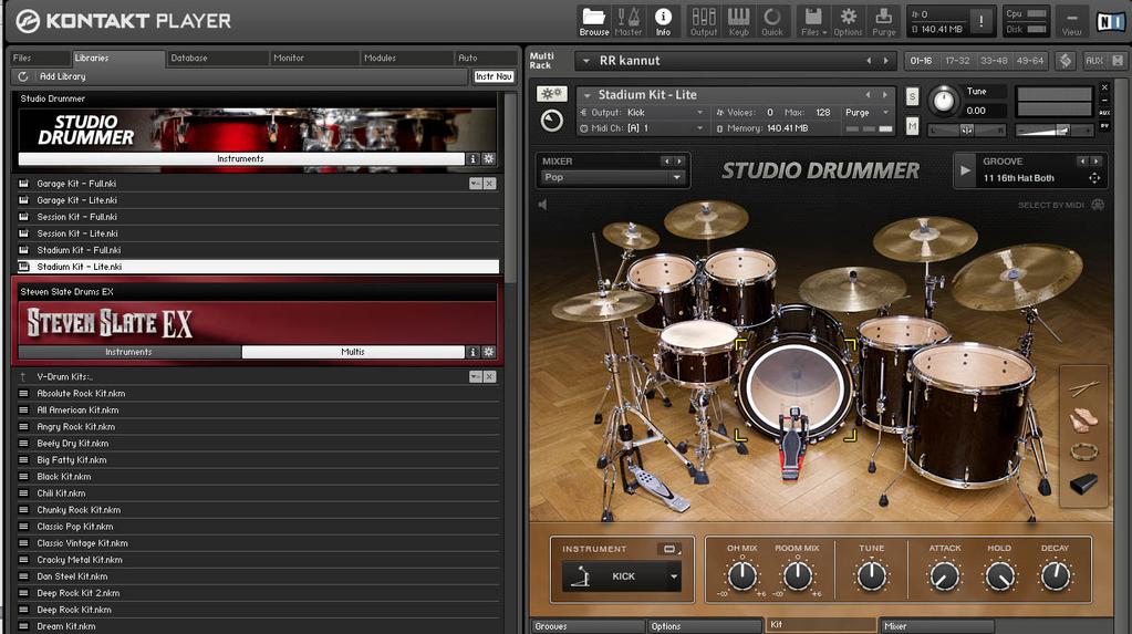 18 Studio Drummer tarjoaa käyttäjälleen overhead-mikityksen rumpusetistä. Tuota ominaisuutta tarvitsen rumpukirjastolta. Olin varsin vakuuttunut uudesta Studion Drummerista heti ensihetkistä.