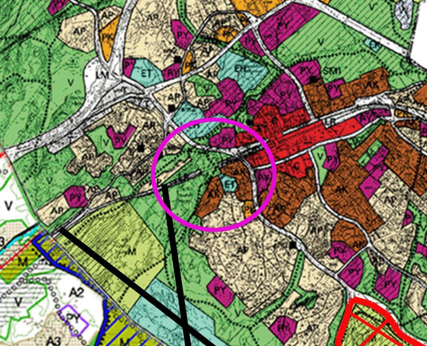 3 (5) Yleiskaava Yleiskaavassa alue on kerrostalovaltaista asuntoaluetta (AK), pientalovaltaista asuntoaluetta (AP), yhdyskuntateknisen huollon aluetta ja -kohdetta (ET) ja virkistysaluetta (V).