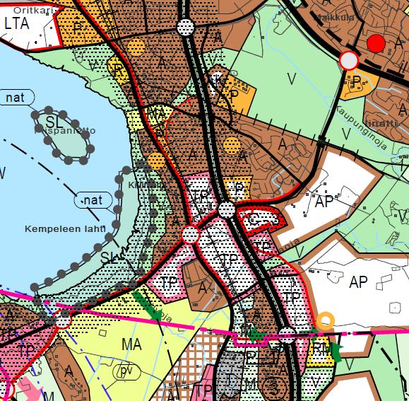 Ote Oulun seudun yleiskaavasta 2020 Oulun yleiskaava 2020 Oulun yleiskaavassa 2020 (voimaan