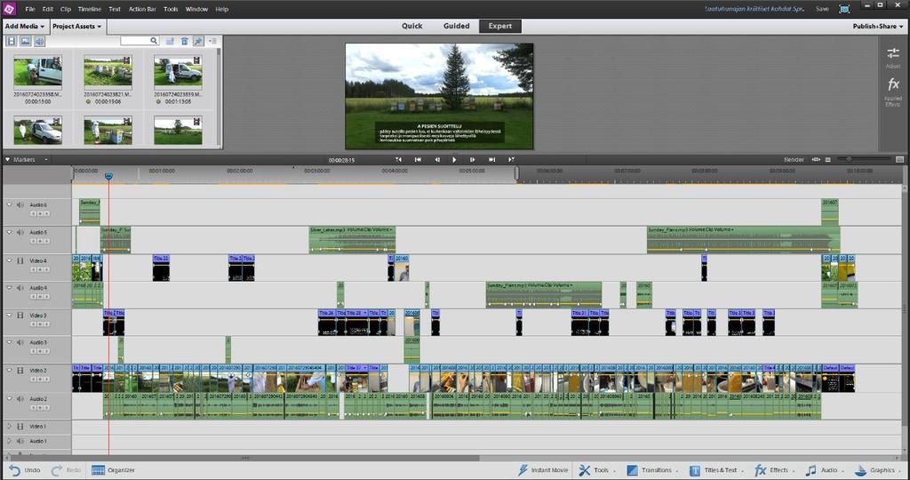 KUVIO 13. Adobe Premiere Elements 12.