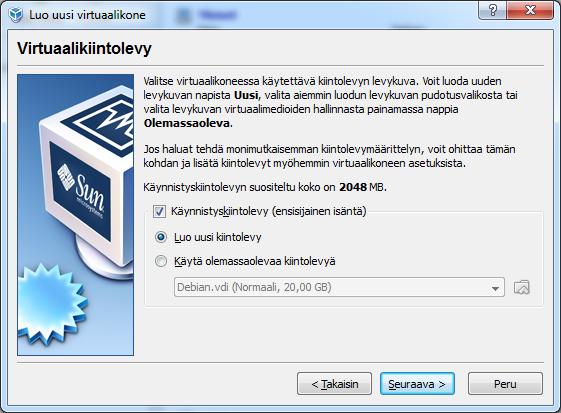 24(45) VirtualBox osaa suositella käyttöjärjestelmästä riippuen vähimmäiskokoa kiintolevylle (kuva 4).