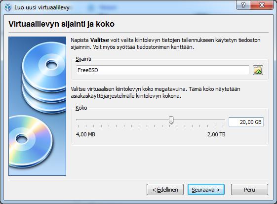 25(45) Kiinteäkokoinen levytila on hyödyllinen tilanteissa, joissa halutaan selkeästi rajata virtuaalipalvelimen levykapasiteetti välittömästi, jolloin järjestelmä raportoi