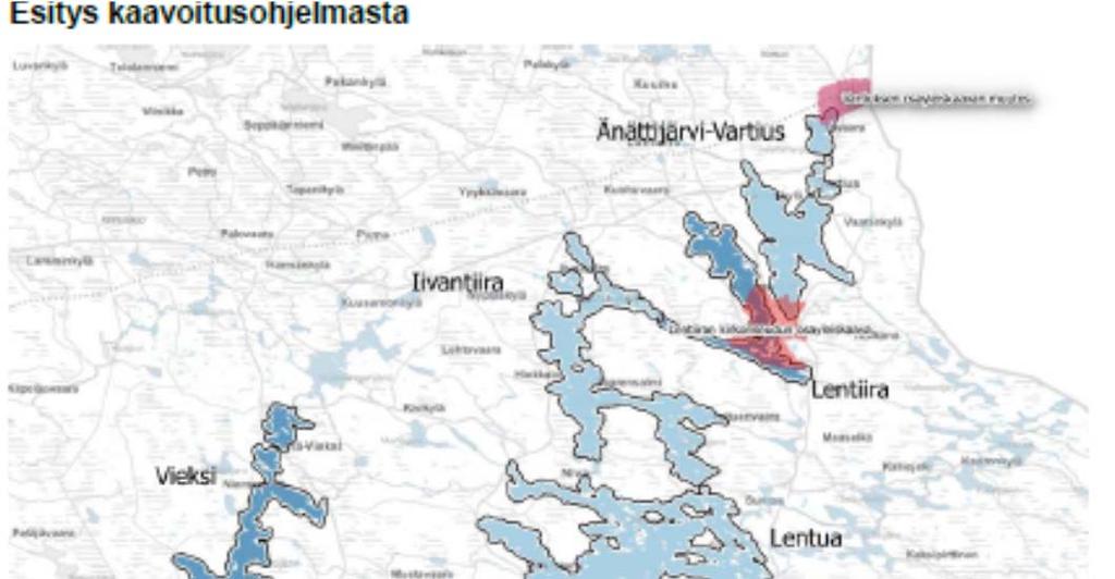 Tarkastelun kohteeksi valittiin suurimmat vesistöalueet: 1. Lammasjärvi (keskustan yleiskaavan ulkopuolelle jäävät ranta-alueet) 2. Ontojärvi (sis. Ontojärven ja Nurmesjärven) 3. Vieksi (sis.