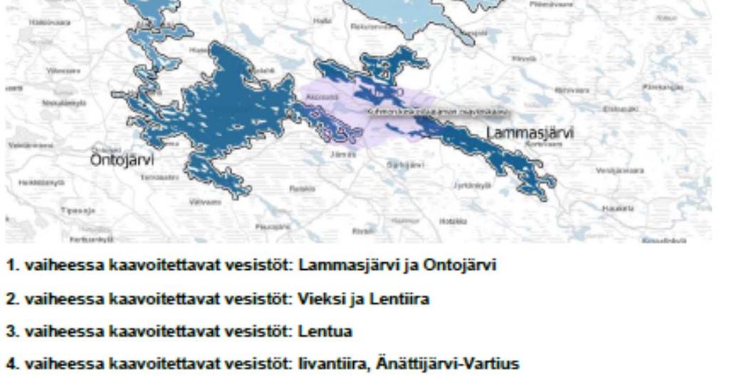 Änättijärvi-Vartius Kuhmossa ei ole aiemmin laadittu laajoja rantayleiskaavoja ja raportin mukaan mm. Lammasjärvellä arvioidaan olevan selkeää kaavoitustarvetta.