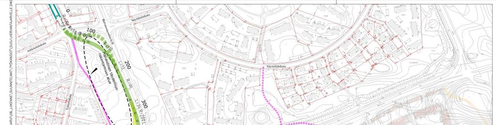 18 5. RAITIOTIEVARAUS HERVANTAJÄRVELLE 5.1 Raitiotien linjaus Raitiotie on linjattu Insinöörinkadulta loivasti kaartaen Hervannan Valtaväylän varteen.