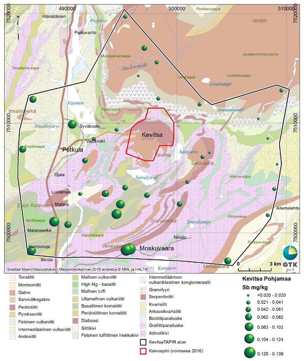 GEOLOGIAN TUTKIMUSKESKUS Kaivosalueiden taustapitoisuus-pilottitutkimus 28 Kuva 15.