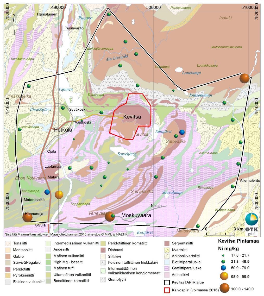 GEOLOGIAN TUTKIMUSKESKUS Kaivosalueiden taustapitoisuus-pilottitutkimus 43 Kuva 30.