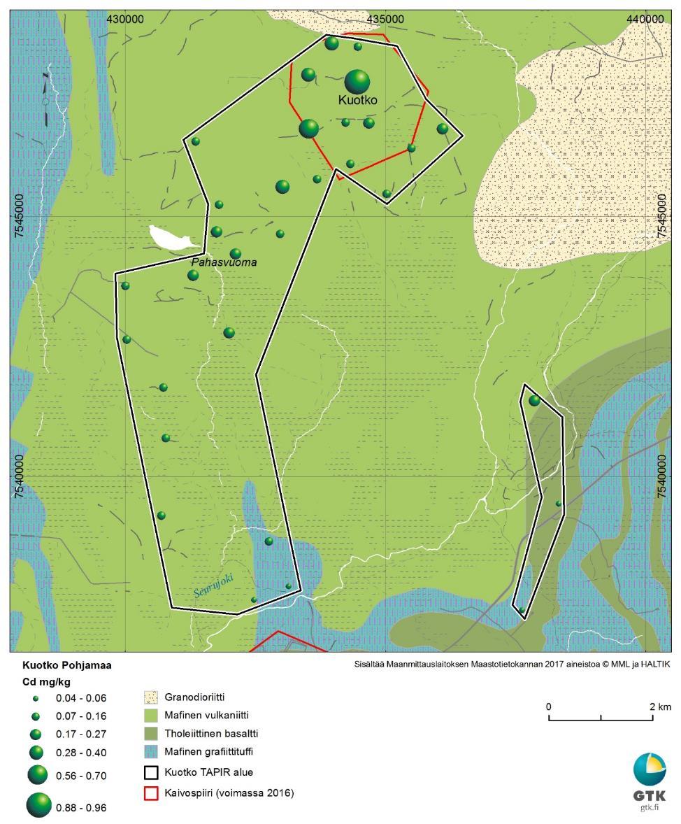 GEOLOGIAN TUTKIMUSKESKUS Kaivosalueiden taustapitoisuus-pilottitutkimus 63 Kuva 45.