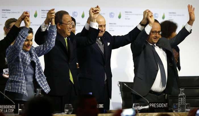 In 2015 195 nations adopt climate agreement: 2 C max,