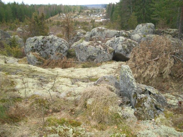 Yksikerroksinen kiveys on kooltaan 1,1 x 1,2 m ja keskellä on 70 cm korkea pystykivi, jossa ei erotu numeroa.