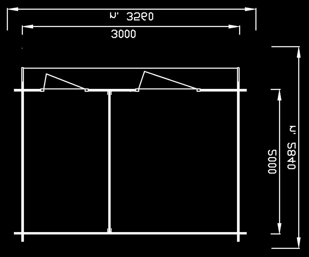 2550 Pohjan kokonaismitat: 3000mm x 2280mm Grundens