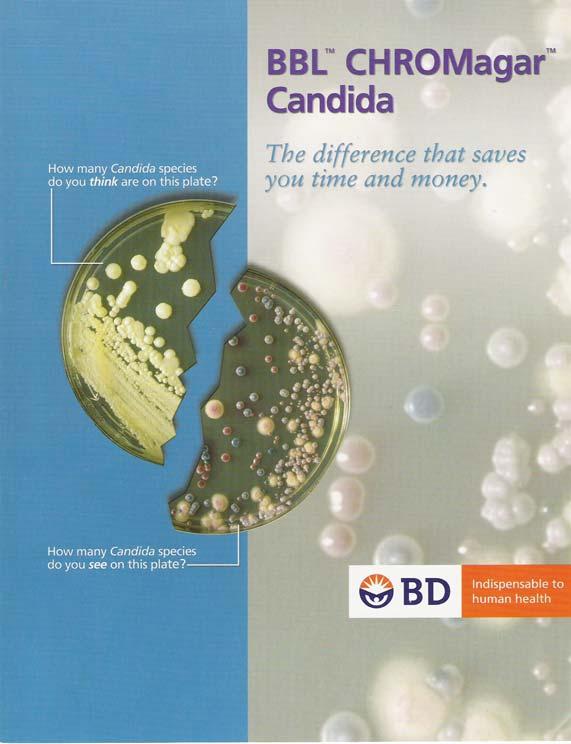BD Diagnostics / BBL CHROMagar Candida Medium Candida tropicalis Candida dubliniensis Candida albicans Candida
