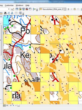 Tietomalli Lähtötiedot mukautetaan 1 km ruudulle (nurkkapiste Tilastokeskuksen rtk:n mukaan) Peltolohkojen keskipisteet, jätetiedot ja metsävaranto yleistetään.