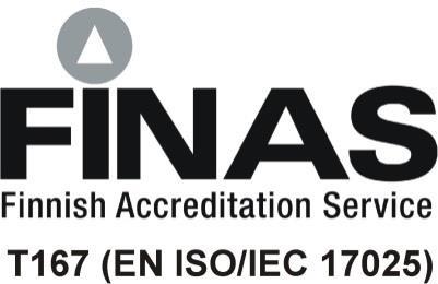 T167/M18/2017 Liite 1 / Bilaga 1 / Appendix 1 Sivu / Sida / Page 1(9) AKKREDITOITU TESTAUSLABORATORIO ACKREDITERAT TESTNINGSLABORATORIUM ACCREDITED TESTING LABORATORY SÄTEILYTURVAKESKUS YMPÄRISTÖN