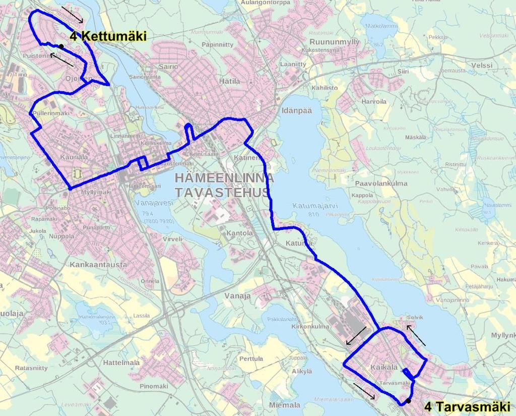 Linja 4 Tarvasmäki Rantatie