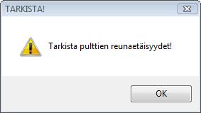 12 Pulttien reunaeäisyydet TopMostMessageBox-ominaisuuden avulla ilmoitetaan, mitä plugin-ohjelma tekee tai mitä virheitä plugin-ohjelman suorituksessa on.
