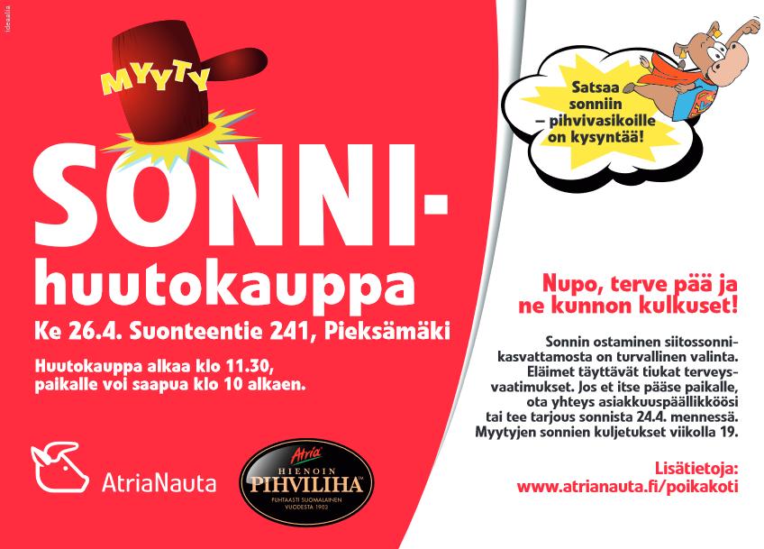 Nupo, terve pää ja kunnon kulkuset ovat huhtikuisessa sonnihuutokaupassa