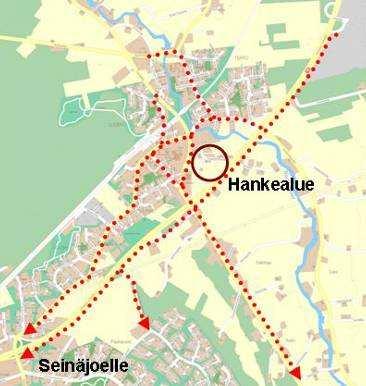 Seinäjoen kaupunki 17 Lapuan suuntaan valtatien 19 varrella kulkeva kevyen liikenteen väylä ulottuu Atrian alueelle, joka on merkittävä työpaikkakeskittymä.