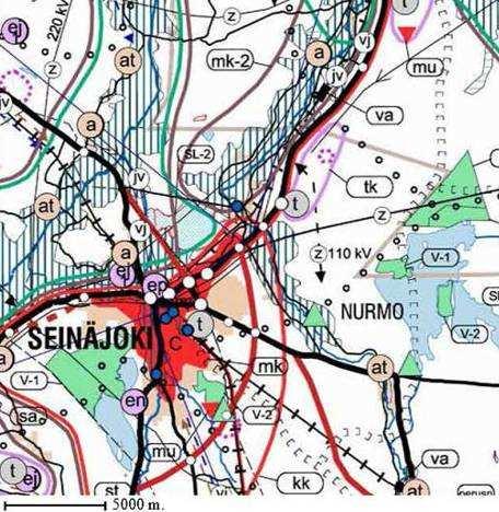 Seinäjoen kaupunki 7 3 KAAVOITUSTILANNE JA YHDYSKUNTARAKENNE 3.1 Kaavoitustilanne 3.1.1 Maakuntakaava Ympäristöministeriö on vahvistanut Etelä-Pohjanmaan maakuntakaavan 23.5.2005.