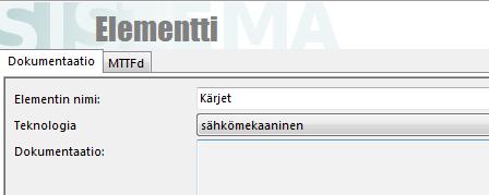 55 kohdat on valittu, kontaktorin MTTFd-arvo on saatu laskettua, ja se on tässä sovelluksessa korkea.