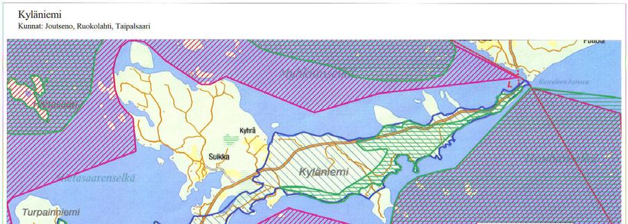 4 KYLÄNIEMEN NATURA 2000 -ALUE Taipalsaaren kunnassa sijaitseva Kyläniemi (FI0422005) on suojeltu luontodirektiivin mukaisena SAC-alueena.