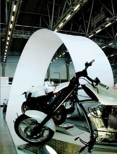 Messuosasto suunniteltiin vuoden 2012 moottoripyörämessuille.