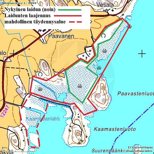 Kartta 21: Kaamastenlahti Kaamastenlahdelta etelään sijaitseva Vuorlahti (kartta 22, sivu 34.) voisi olla merkittävä ennallistamis tai hyödyntämiskokonaisuus.
