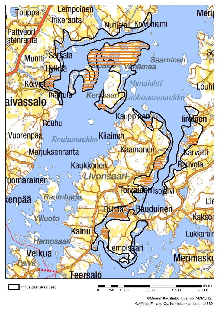 3. TULOKSET 3.1. Linnustoselvitys Tutkimusalueen rajaus on esitetty seuraavassa kartassa 4: Kartalla 4.