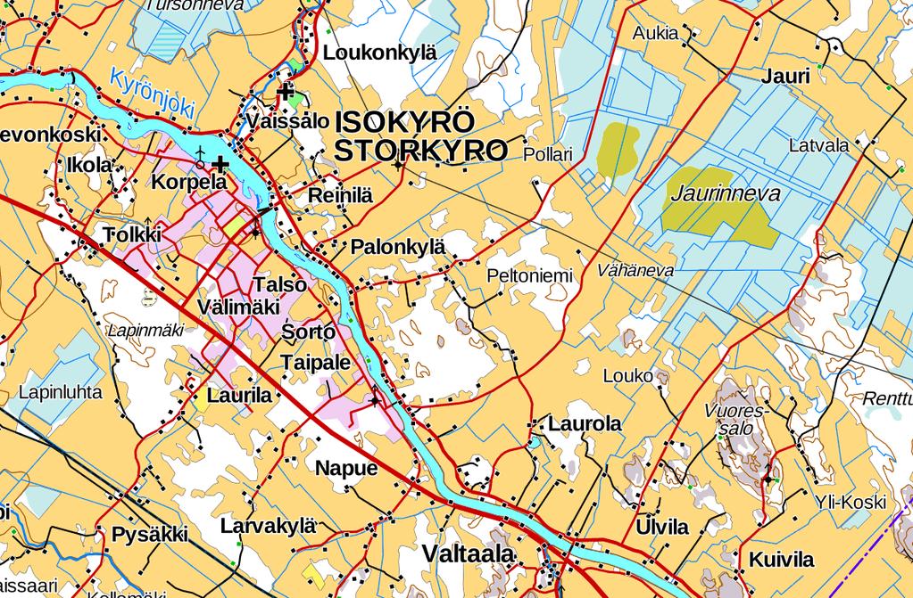 FCG SUUNNITTELU JA TEKNIIKKA OY Selostus, ehdotus 4 (23) 1.2 Kaava-alueen sijainti Suunnittelualue sijoittuu Valtaalantien ja Pohjankyröntien väliselle metsäalueelle.