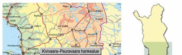 3 1 JOHDANTO Metsähallitus Laatumaa suunnittelee Hyrynsalmella ja Suomussalmella sijaitsevalle Kivivaara Peuravaaran alueelle tuulivoimapuistoa (Kuva 1-1).