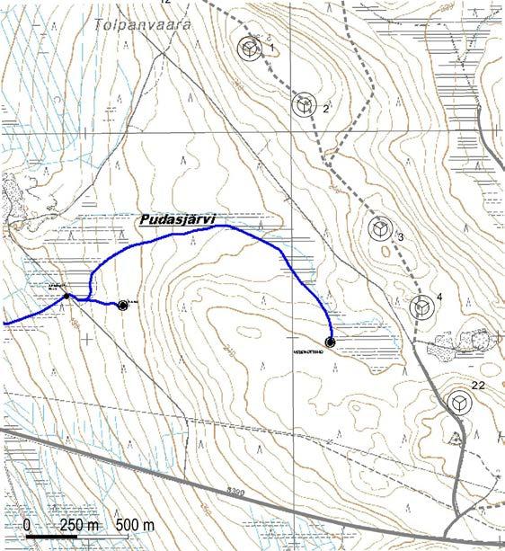 PUDASJÄRVEN KAUPUNKI 41 4.10.8 Tekninen huolto Sähkönjakelu Suunnittelualueen eteläosan poikki kulkee jakelujännitteinen sähkölinja.