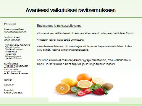 Liite 3 Tekijät Etusivulle Tulehdukselliset suolistosairaudet Vaikutukset arkielämään: Minäkuva & itsetunto Elämänlaatu Matkustaminen Masennus Parisuhde Seksuaalisuus Hedelmällisyys Tekijät Lähteet